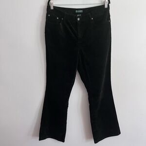 Ralph Lauren Black Bootcut High Rise Corduroy Pants